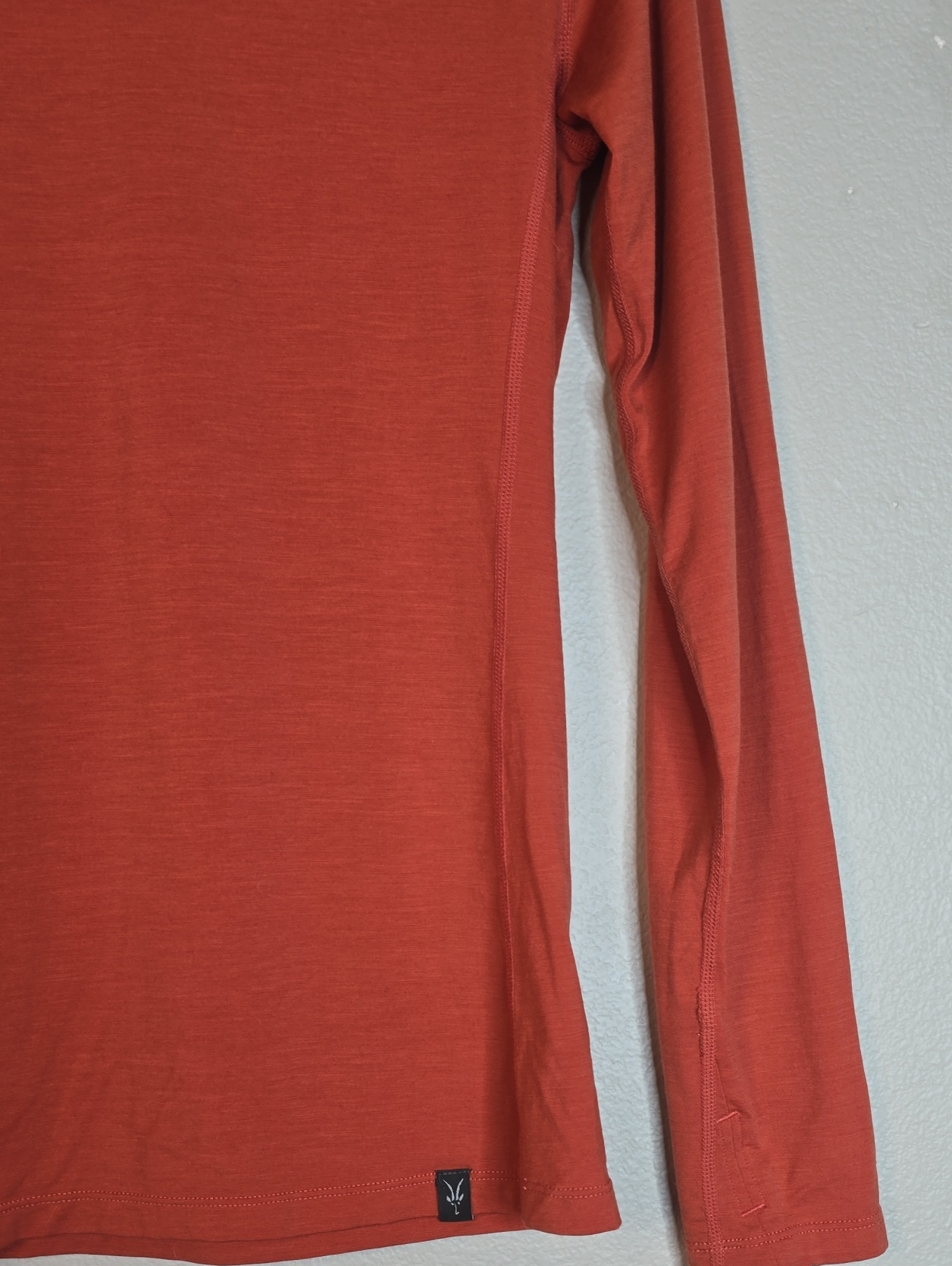 Ibex Woolies Tech Long Sleeve Crewneck Top - Rust Orange Size M Nwot — image 3 of 7